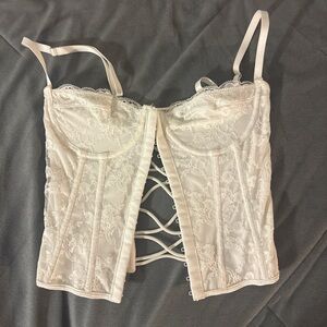 Elegant Lace Corset Top - White